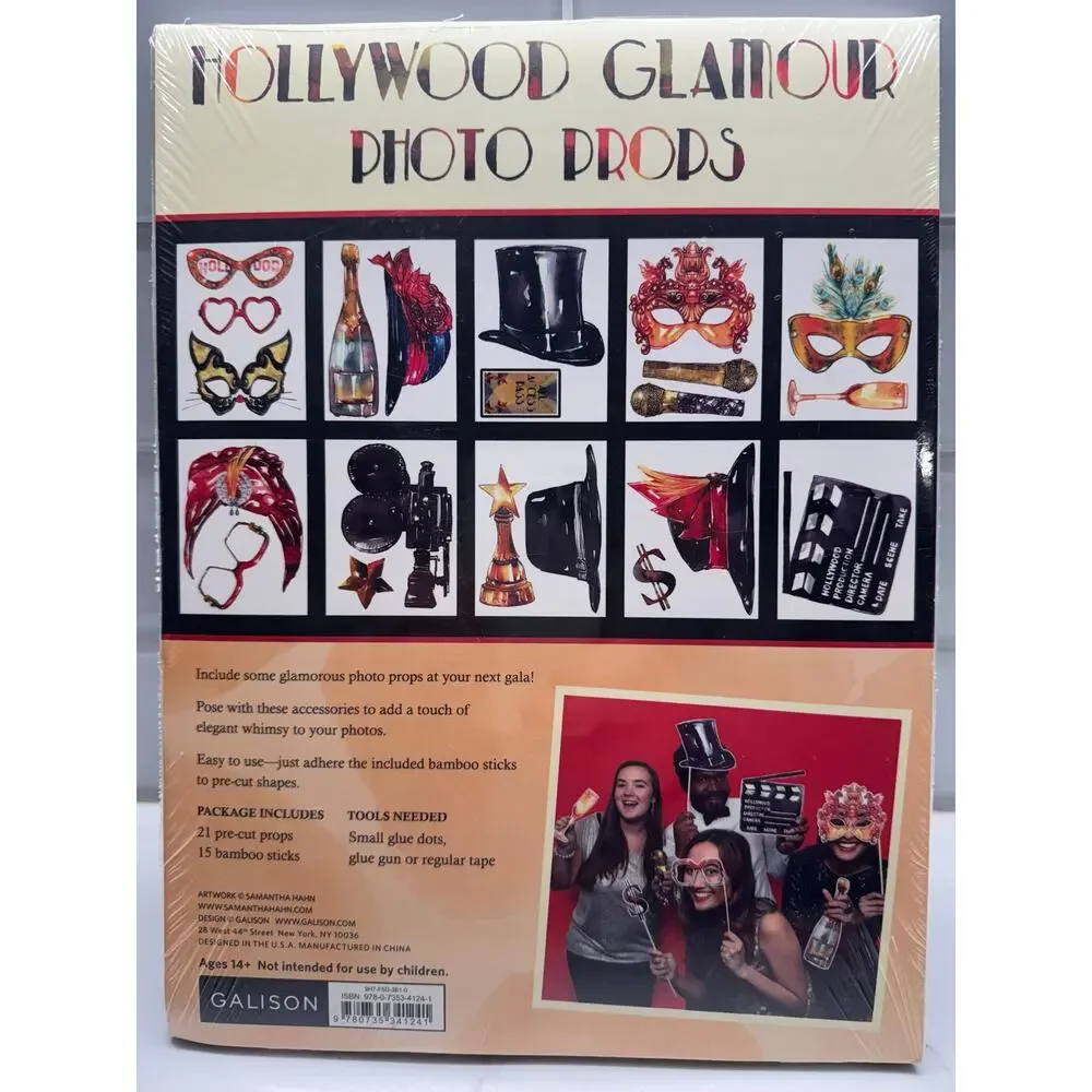 LOT OF 2:  Photo Booth Prop Sets - Strike a Pose and Hollywood Glamour - NIB
